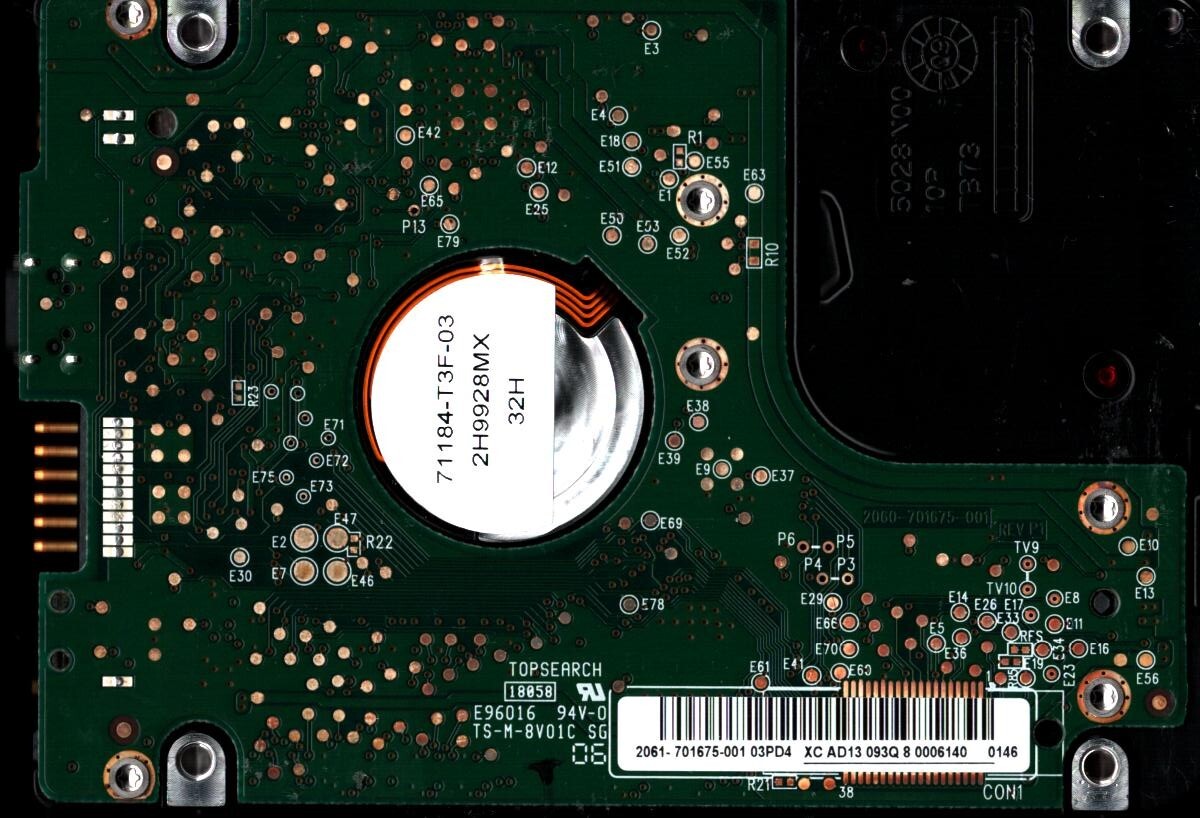 WD5000BMVV-11A1CS0 S/N:WXG0A DCM:HHCTJHBB WESTERN DIGITAL 500GB THAILAND OCT2009 - Image 2