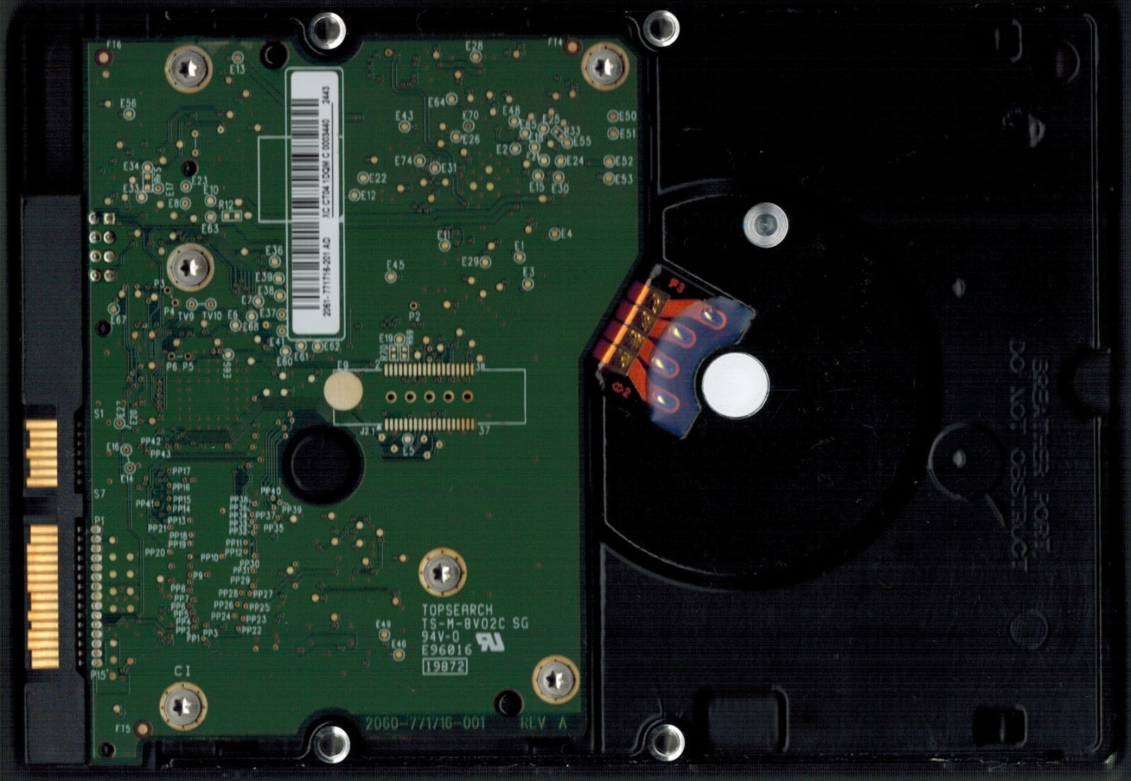 WD20EARS-42S0XB0 S/N: WCC1H HARCHV2AAB WESTERN DIGITAL 2TB THAILAND MAY 2012 - Image 2