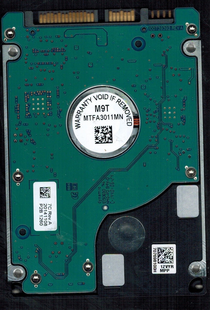 ST2000LM003 P/N: HN-M201RAD/AV1 S/N: S34RJ 2BC10006 SAMSUNG 2TB CHINA NOV 2014 - Image 2