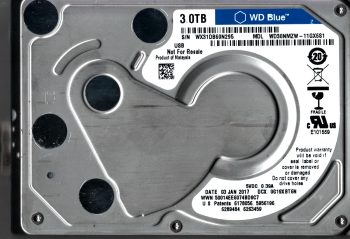 WD30NMZW-11GX6S1 S/N: WX31D WESTERN DIGITAL 3TB MALAYSIA JAN 2017